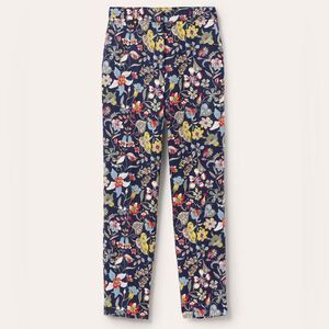 Boden Carrie Floral Pants Size 8 Straight Leg Ankle Length Trousers